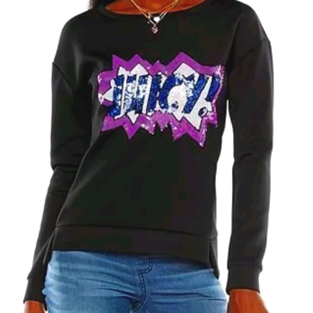 JUICY COUTURE Women's Sequin Graphic Sweatshirt M
